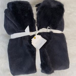 Pottery Barn Teen Iced Faux-Fur Hooded Robe - gray